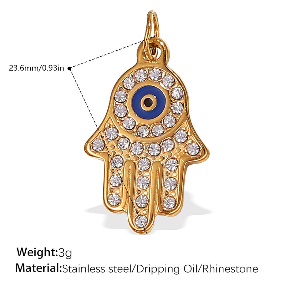 DIY Hand Eye Pendant Steel 18K Gold Plated Cross Border