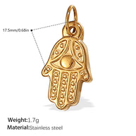 DIY Hand Eye Pendant Steel 18K Gold Plated Cross Border
