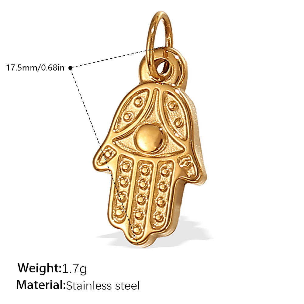 DIY Hand Eye Pendant Steel 18K Gold Plated Cross Border