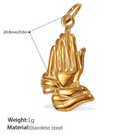 DIY Hand Eye Pendant Steel 18K Gold Plated Cross Border