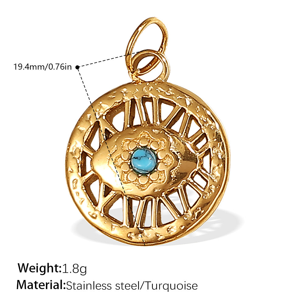 DIY Hand Eye Pendant Steel 18K Gold Plated Cross Border