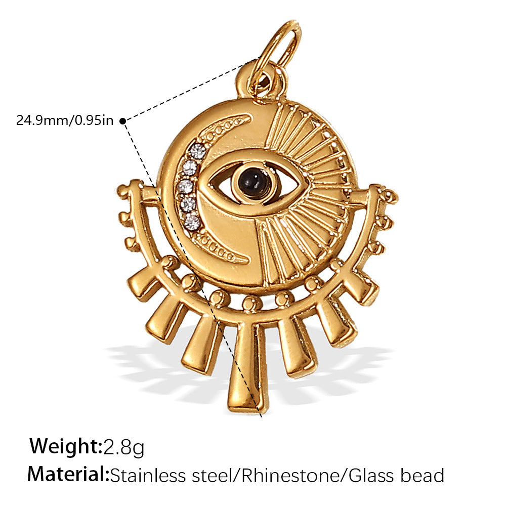 DIY Hand Eye Pendant Steel 18K Gold Plated Cross Border