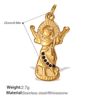 DIY Hand Eye Pendant Steel 18K Gold Plated Cross Border