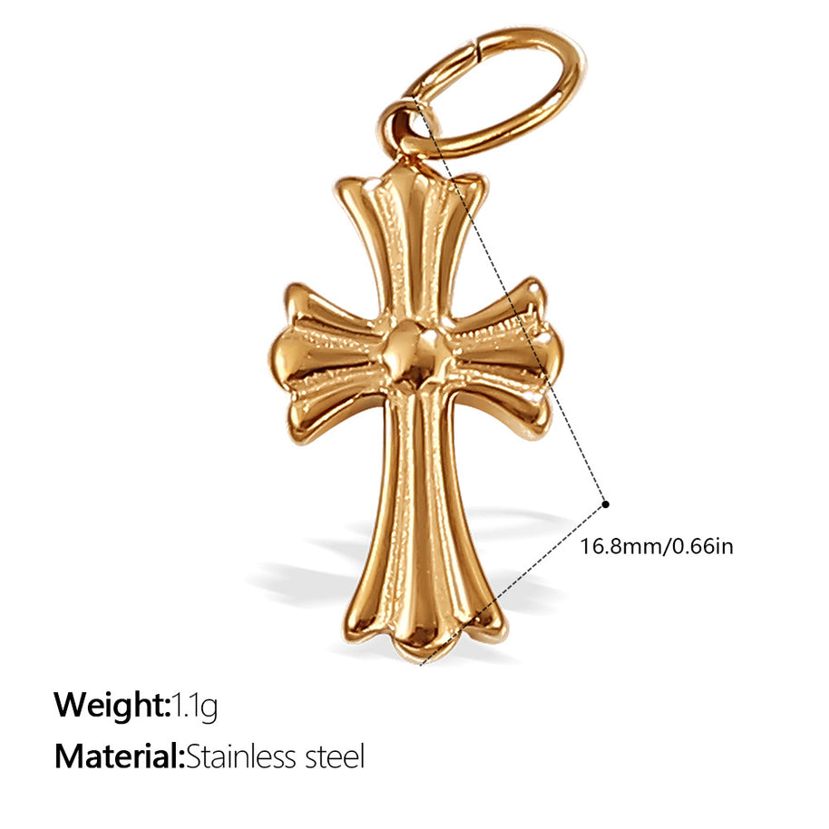 Niche Design Cross Pendant Steel 18K Gold Plated Women