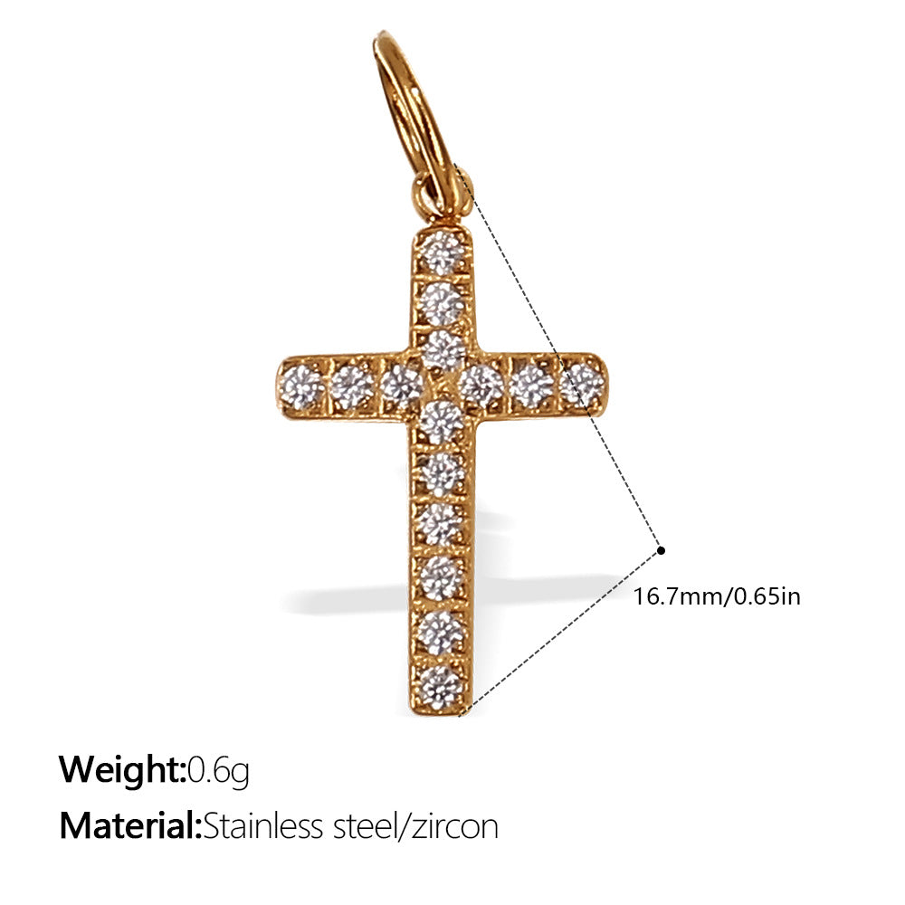 Niche Design Cross Pendant Steel 18K Gold Plated Women