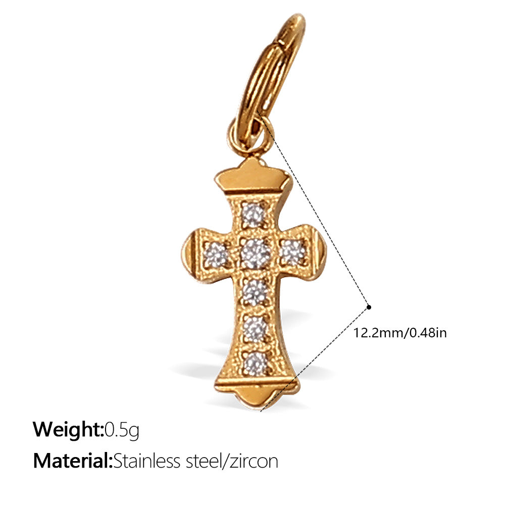 Niche Design Cross Pendant Steel 18K Gold Plated Women