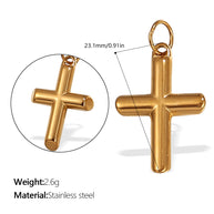 Niche Design Cross Pendant Steel 18K Gold Plated Women