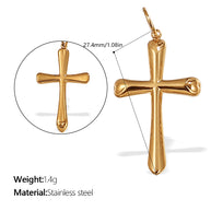 Niche Design Cross Pendant Steel 18K Gold Plated Women