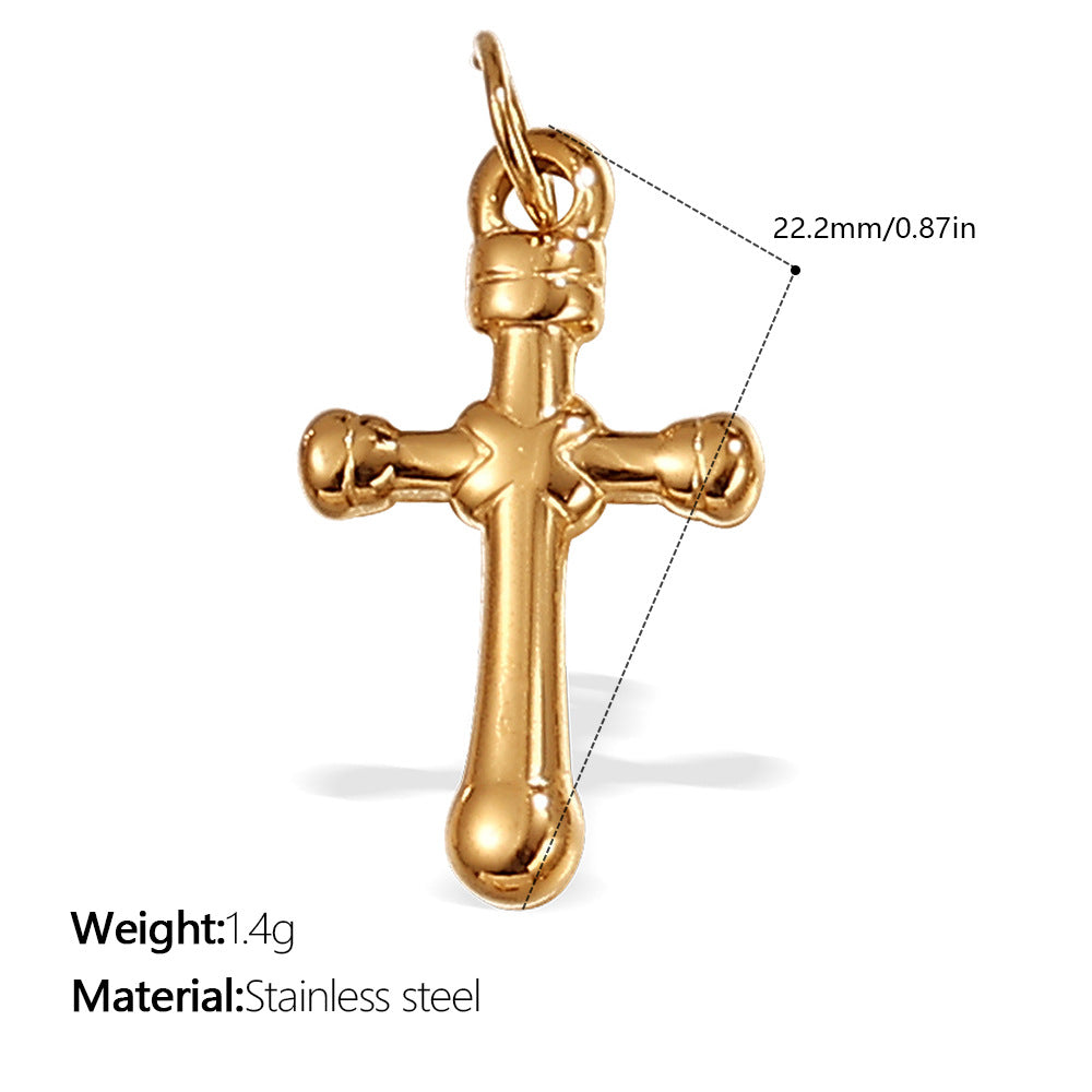Niche Design Cross Pendant Steel 18K Gold Plated Women