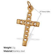 Niche Design Cross Pendant Steel 18K Gold Plated Women