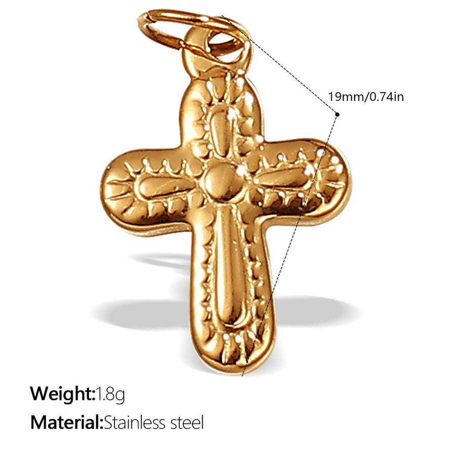 Niche Design Cross Pendant Steel 18K Gold Plated Women