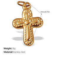 Niche Design Cross Pendant Steel 18K Gold Plated Women