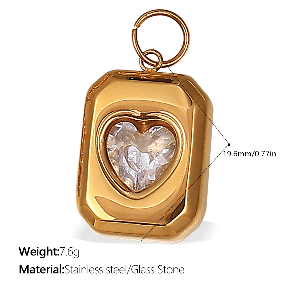 Stainless Steel Heart Pendant DIY Accessory Tarnish Resistant