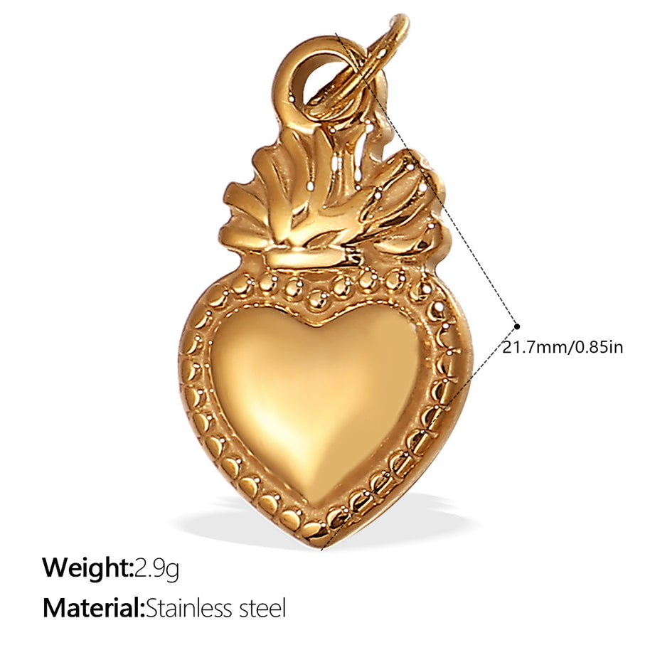Stainless Steel Heart Pendant DIY Accessory Tarnish Resistant