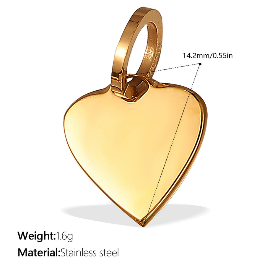Stainless Steel Heart Pendant DIY Accessory Tarnish Resistant