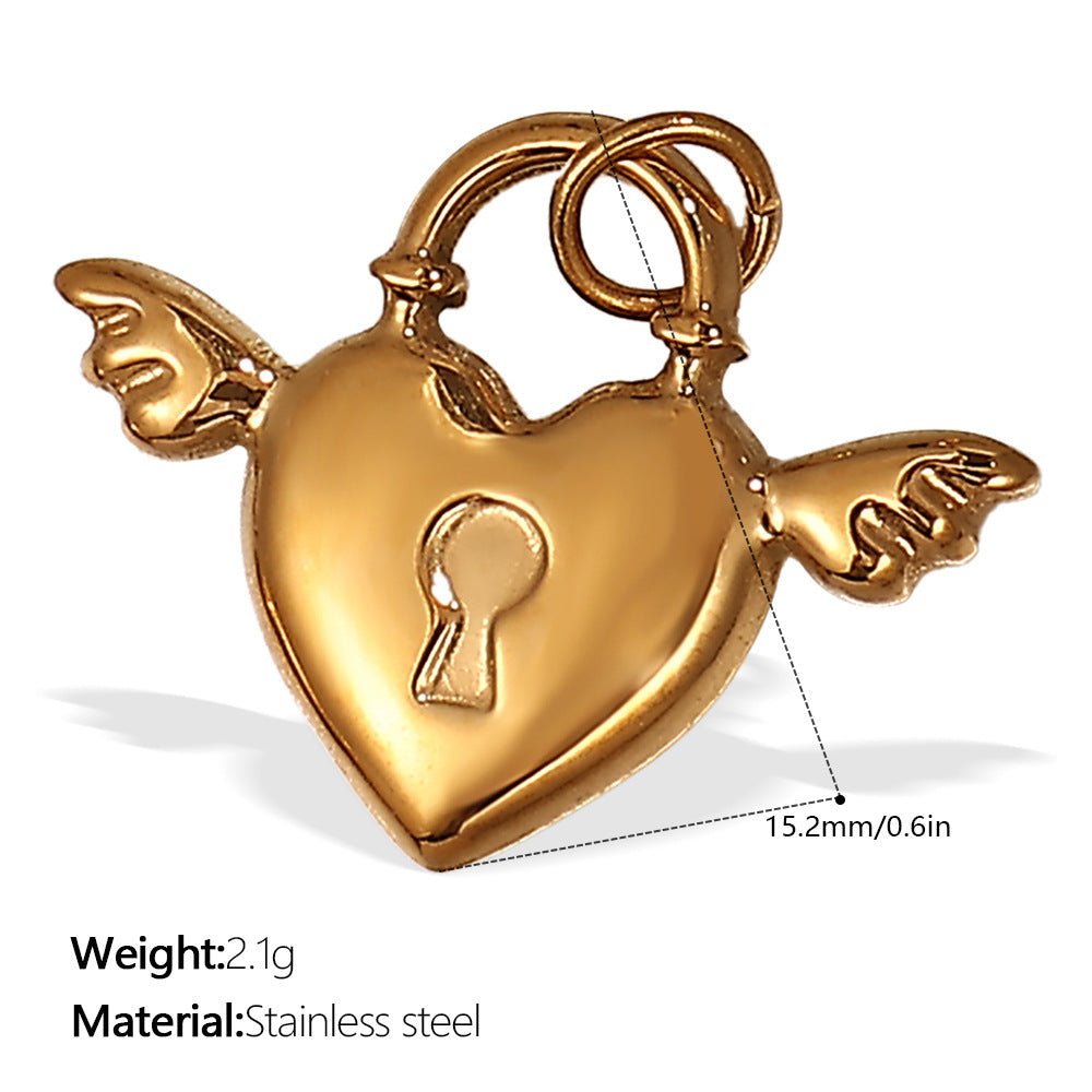 Stainless Steel Heart Pendant DIY Accessory Tarnish Resistant