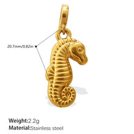 European Coastal Pendant Steel 18K Gold Plated DIY Charm