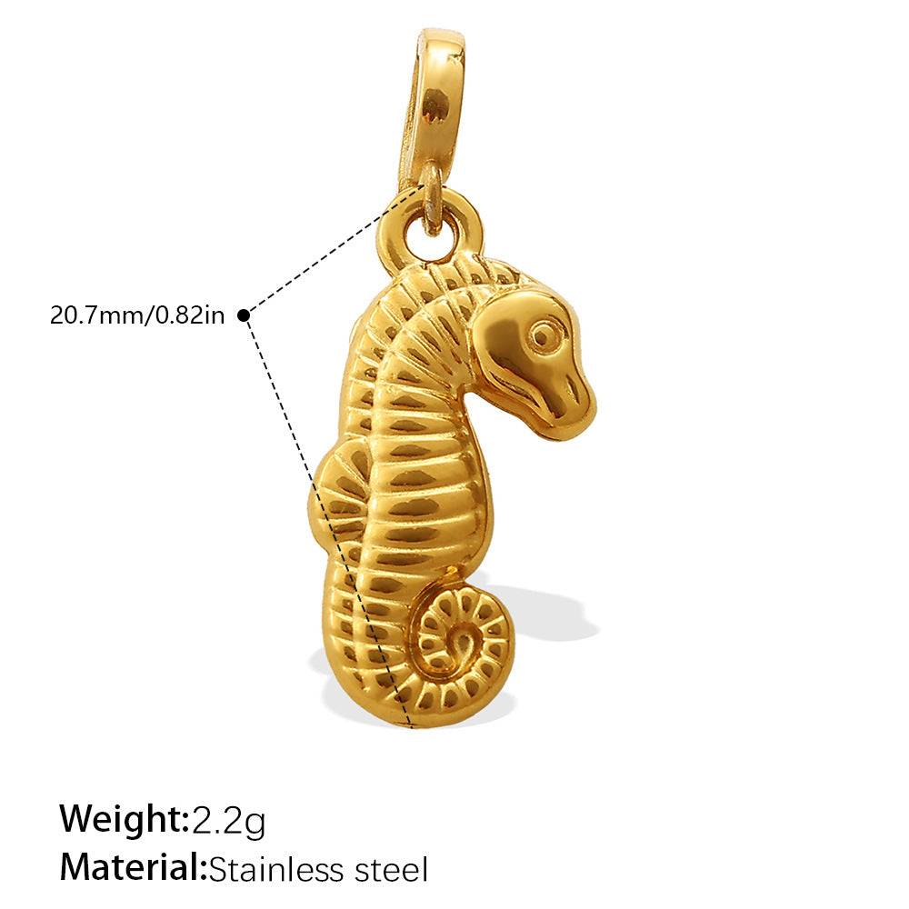 European Coastal Pendant Steel 18K Gold Plated DIY Charm