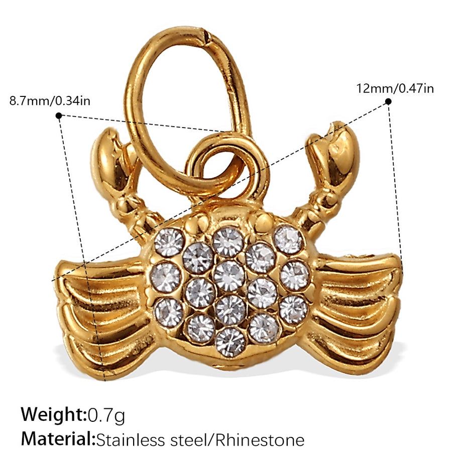 Rhinestone Starfish Coconut Crab Pendant DIY Ocean Style