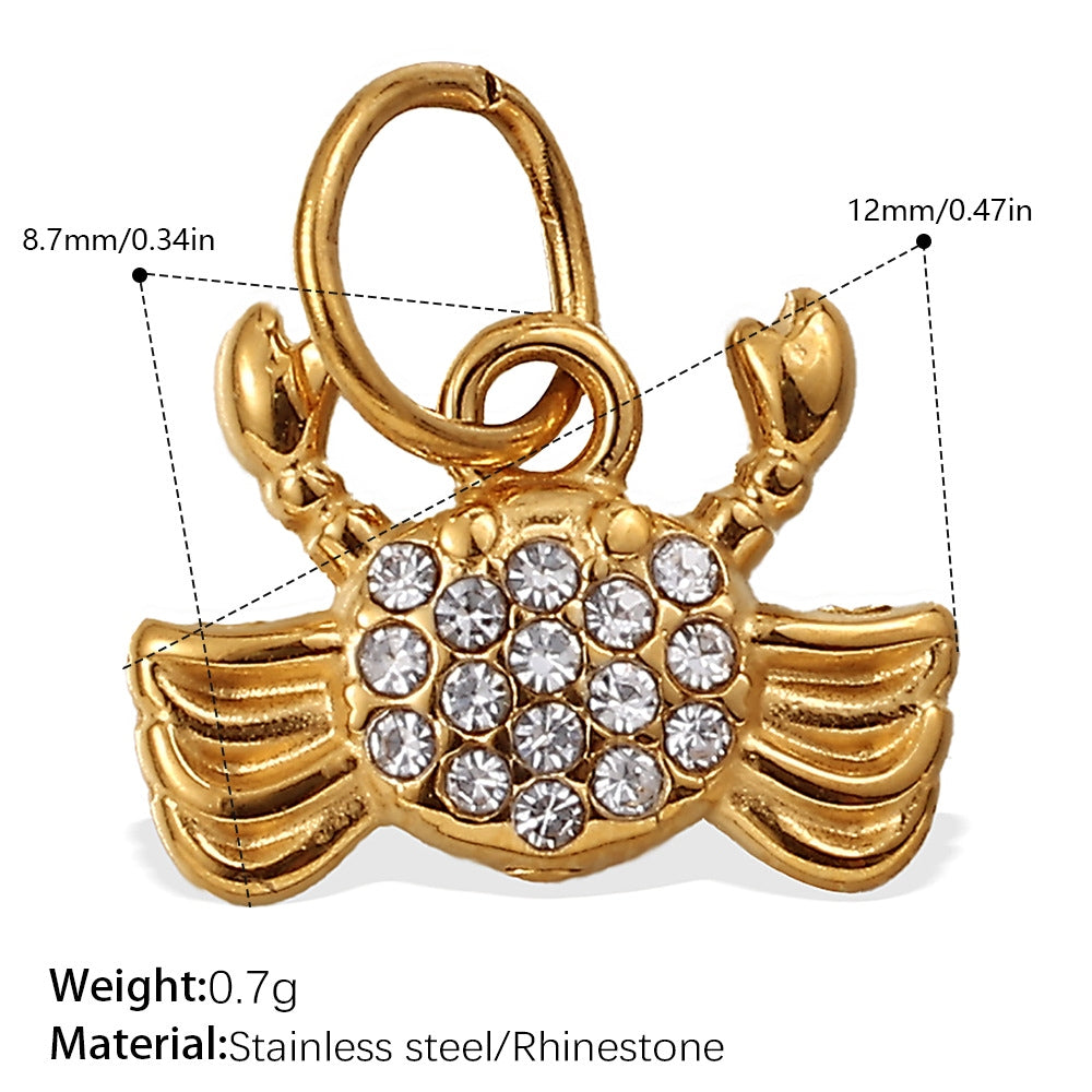 Rhinestone Starfish Coconut Crab Pendant DIY Ocean Style