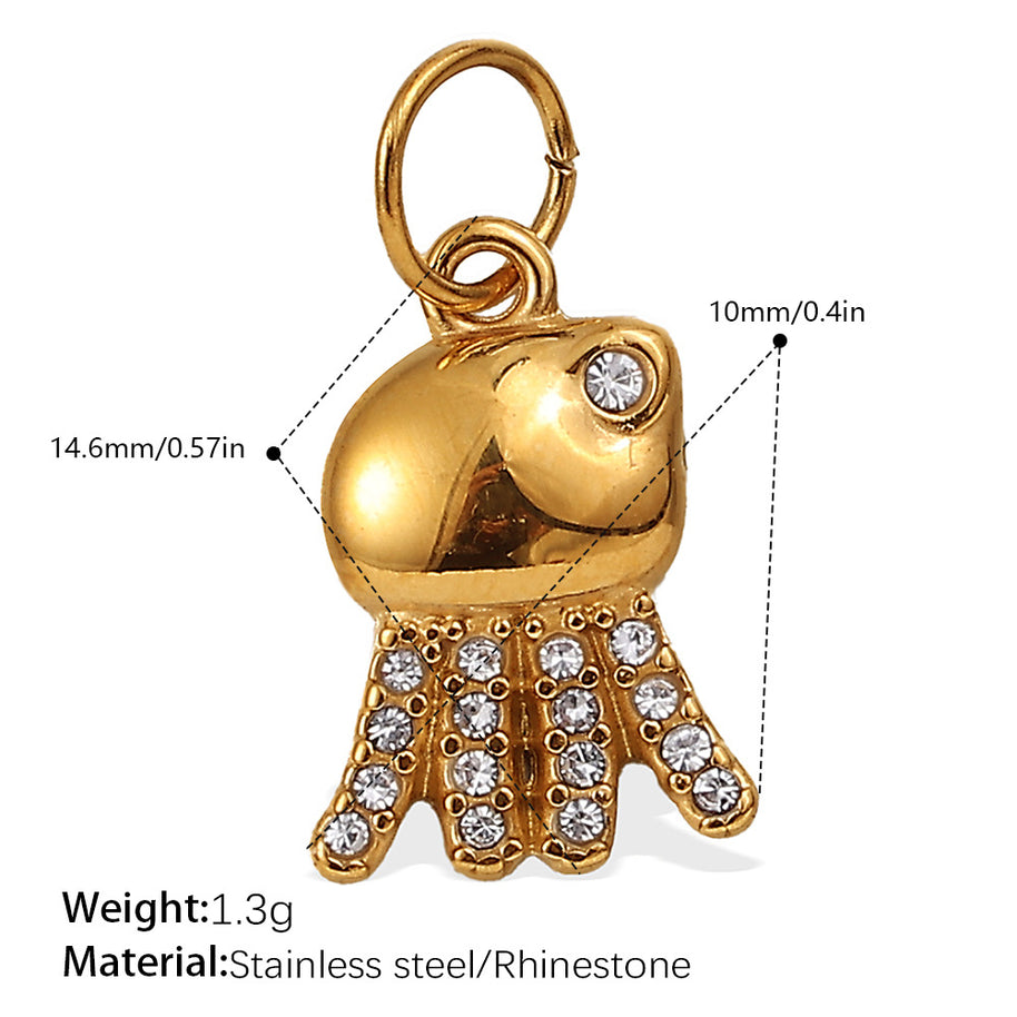 Rhinestone Starfish Coconut Crab Pendant DIY Ocean Style