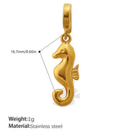 European Coastal Pendant Steel 18K Gold Plated DIY Charm