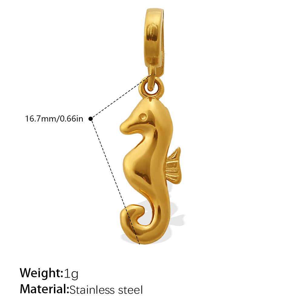 European Coastal Pendant Steel 18K Gold Plated DIY Charm