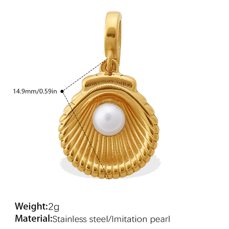 European Coastal Pendant Steel 18K Gold Plated DIY Charm