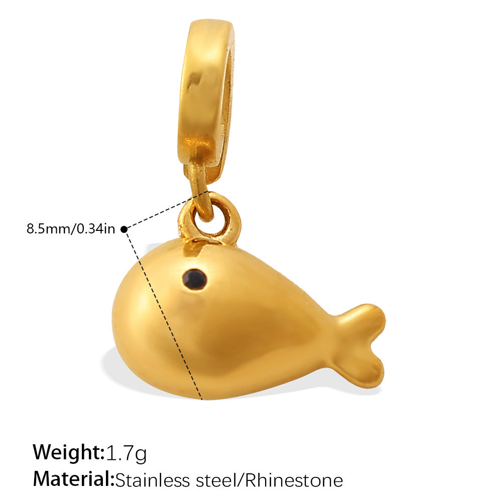 European Coastal Pendant Steel 18K Gold Plated DIY Charm