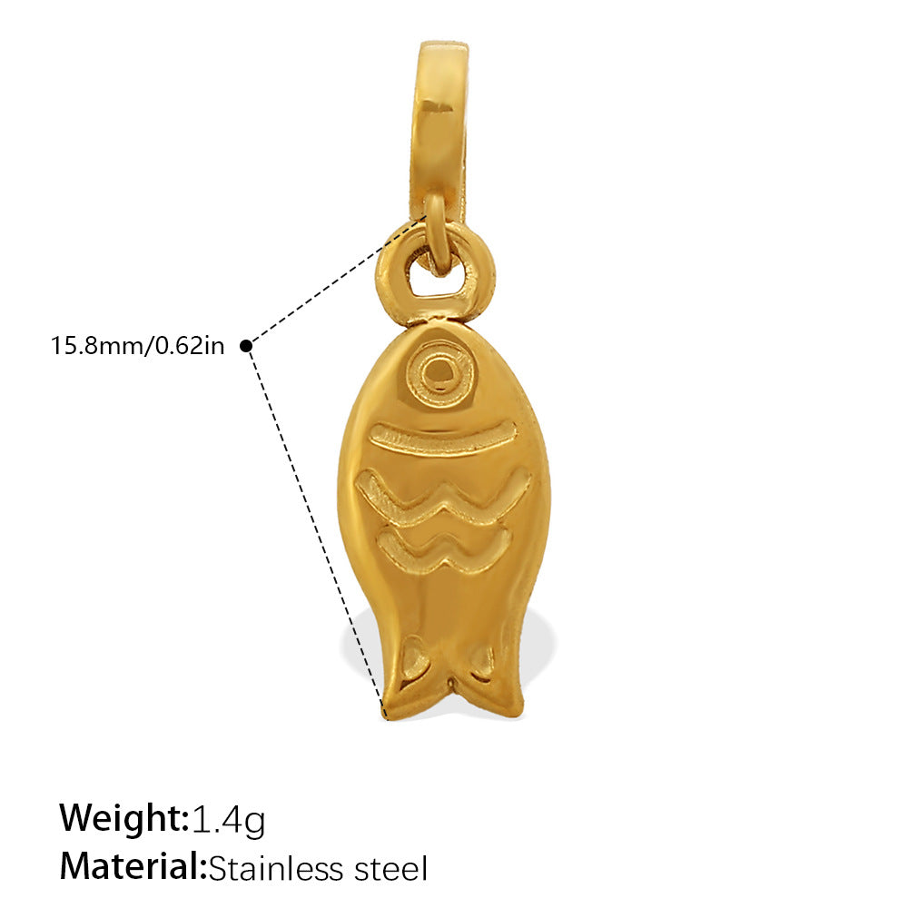 European Coastal Pendant Steel 18K Gold Plated DIY Charm