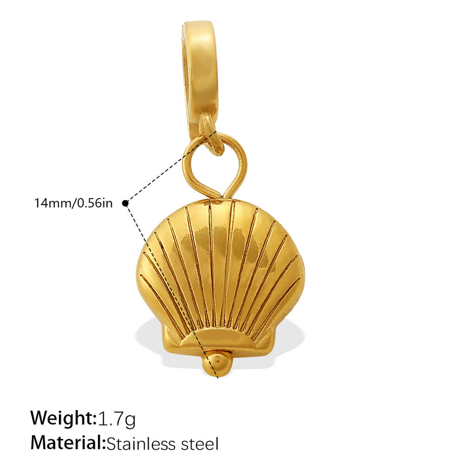 European Coastal Pendant Steel 18K Gold Plated DIY Charm