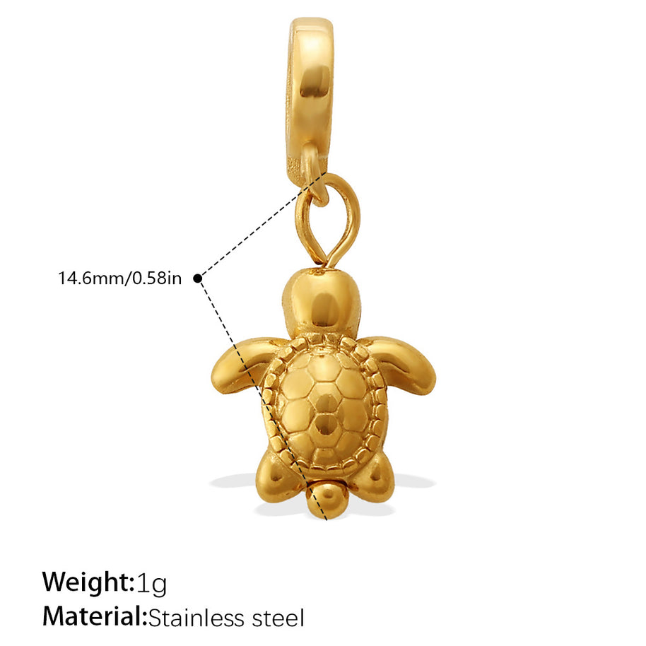 European Coastal Pendant Steel 18K Gold Plated DIY Charm