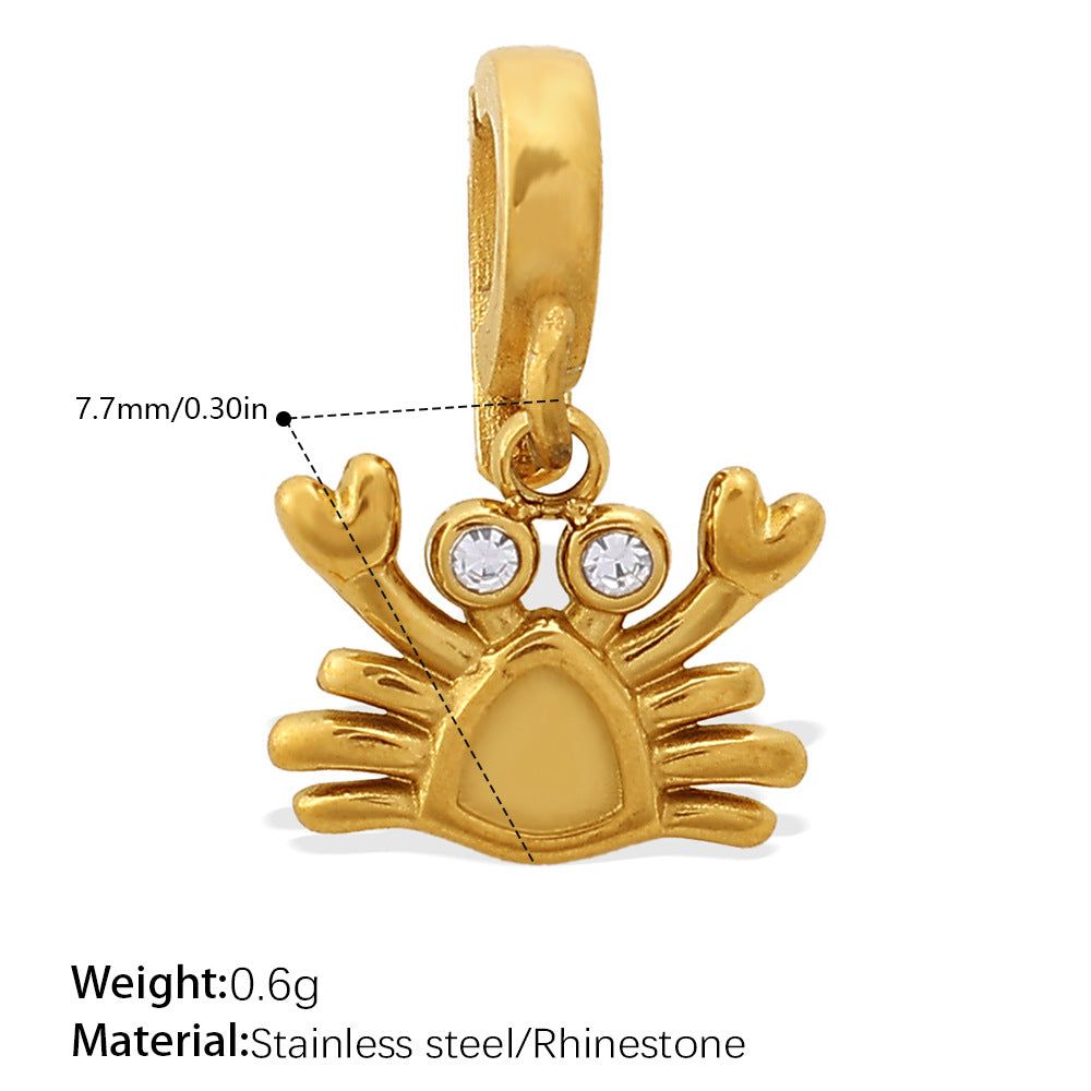 European Coastal Pendant Steel 18K Gold Plated DIY Charm