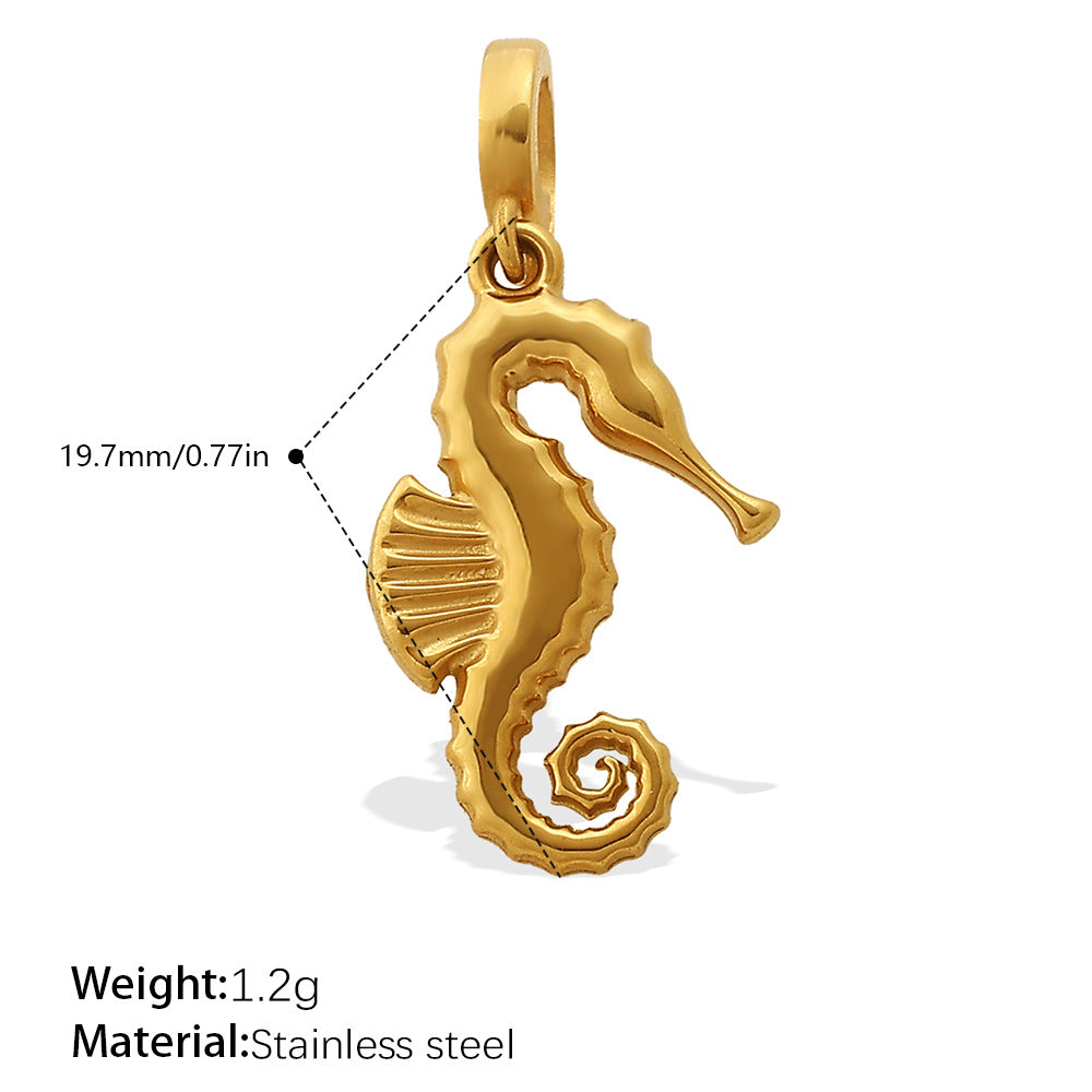 European Coastal Pendant Steel 18K Gold Plated DIY Charm