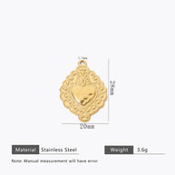 DIY Heart Pendant Steel 18K Gold Plated Handmade Jewelry
