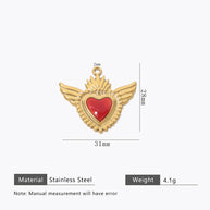 Retro Gold Heart Pendant Steel 18K Gold Plated Multi Style