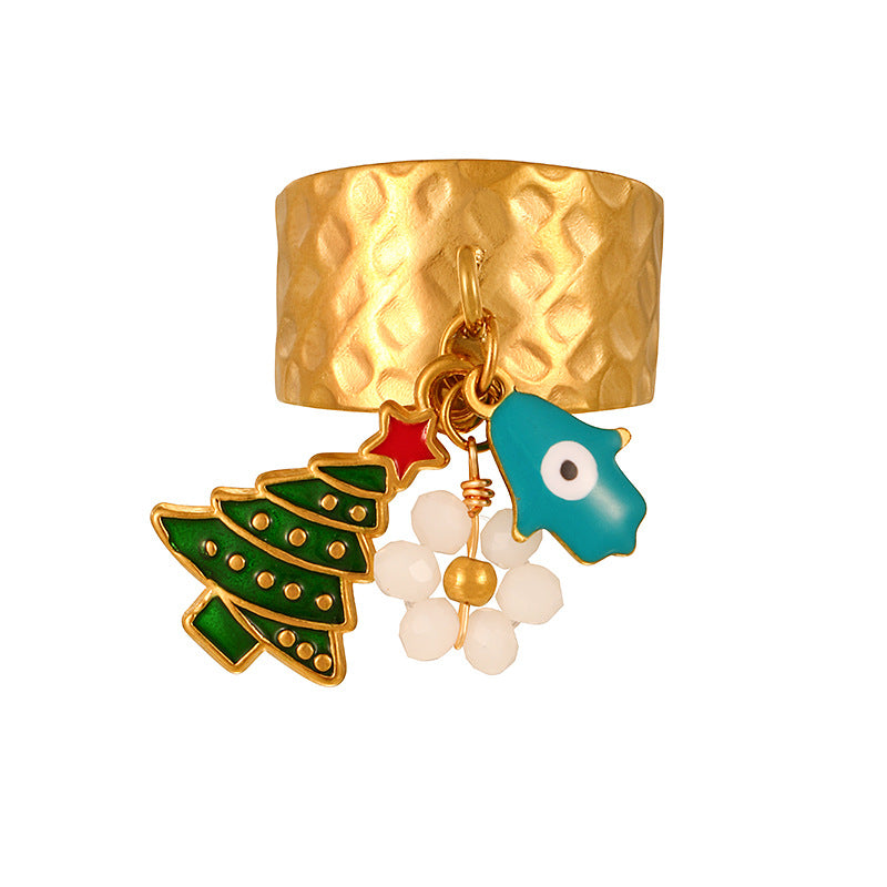 Vibrant Enamel Tree Ring JXQ09958