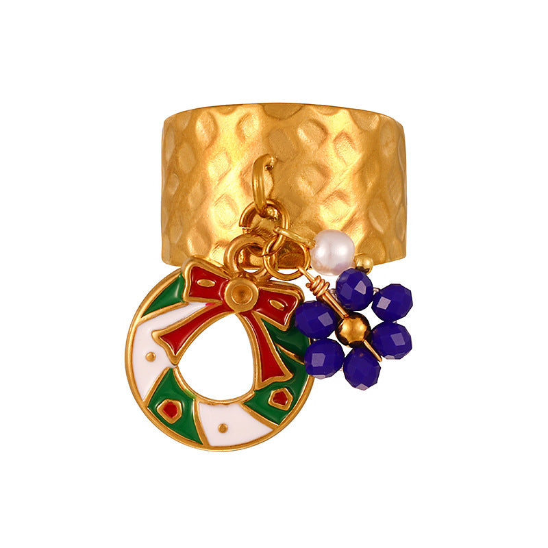 Elegant Christmas Wreath Ring JXQ09959