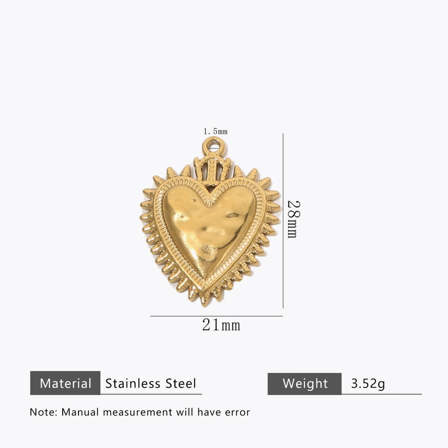 DIY Heart Pendant Steel 18K Gold Plated Handmade Jewelry