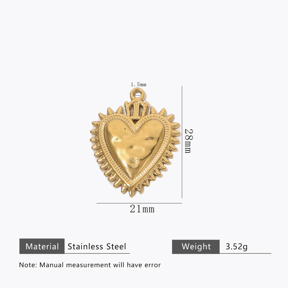 DIY Heart Pendant Steel 18K Gold Plated Handmade Jewelry
