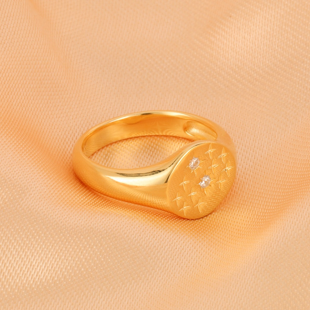 Star Signet Ring Zircon