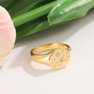 Star Signet Ring Zircon