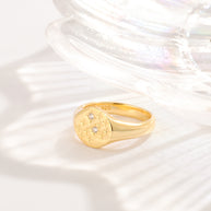 Star Signet Ring Zircon