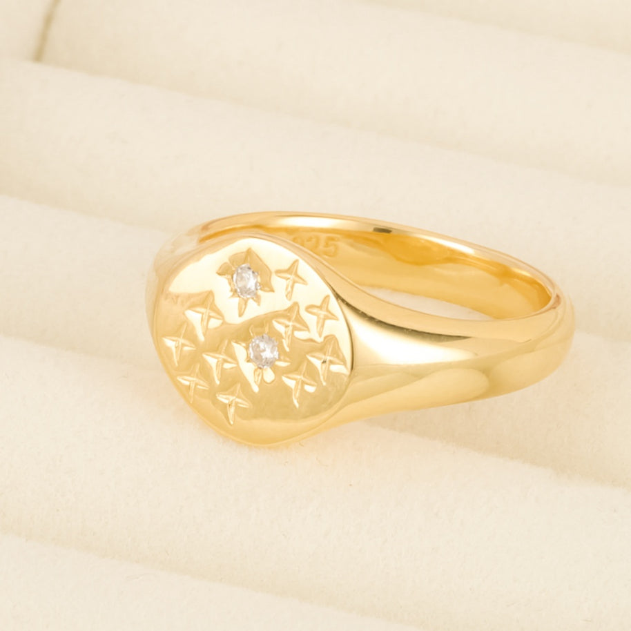 Star Signet Ring Zircon