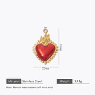 Retro Gold Heart Pendant Steel 18K Gold Plated Multi Style