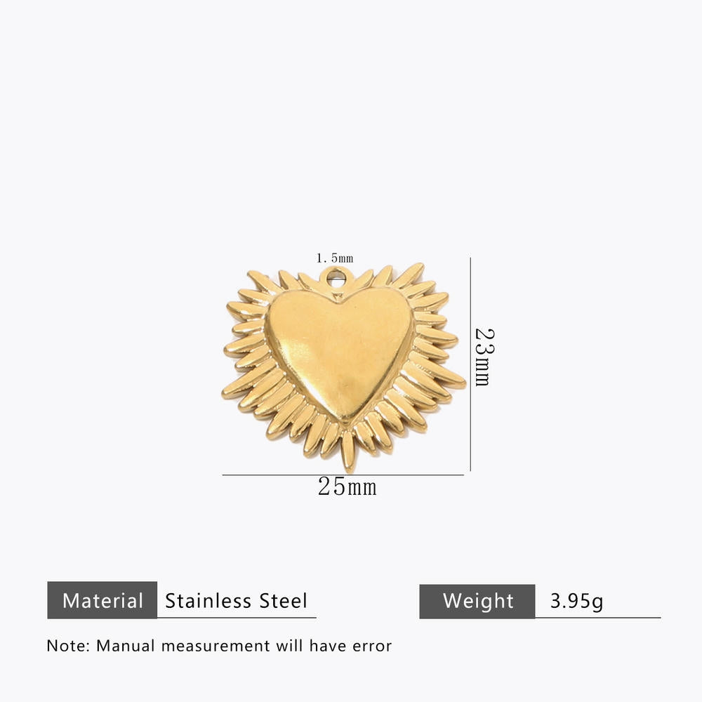 DIY Heart Pendant Steel 18K Gold Plated Handmade Jewelry