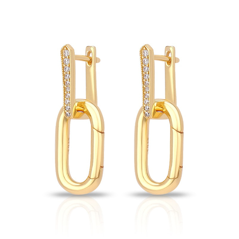 CZ U Link Earrings