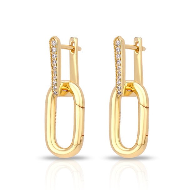 CZ U Link Earrings