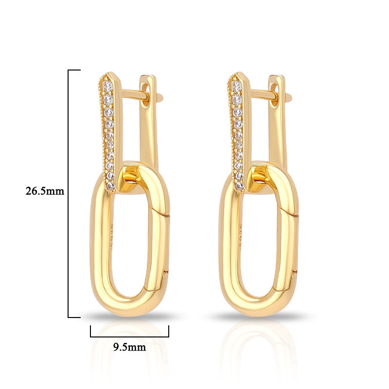 CZ U Link Earrings
