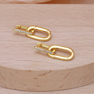 CZ U Link Earrings